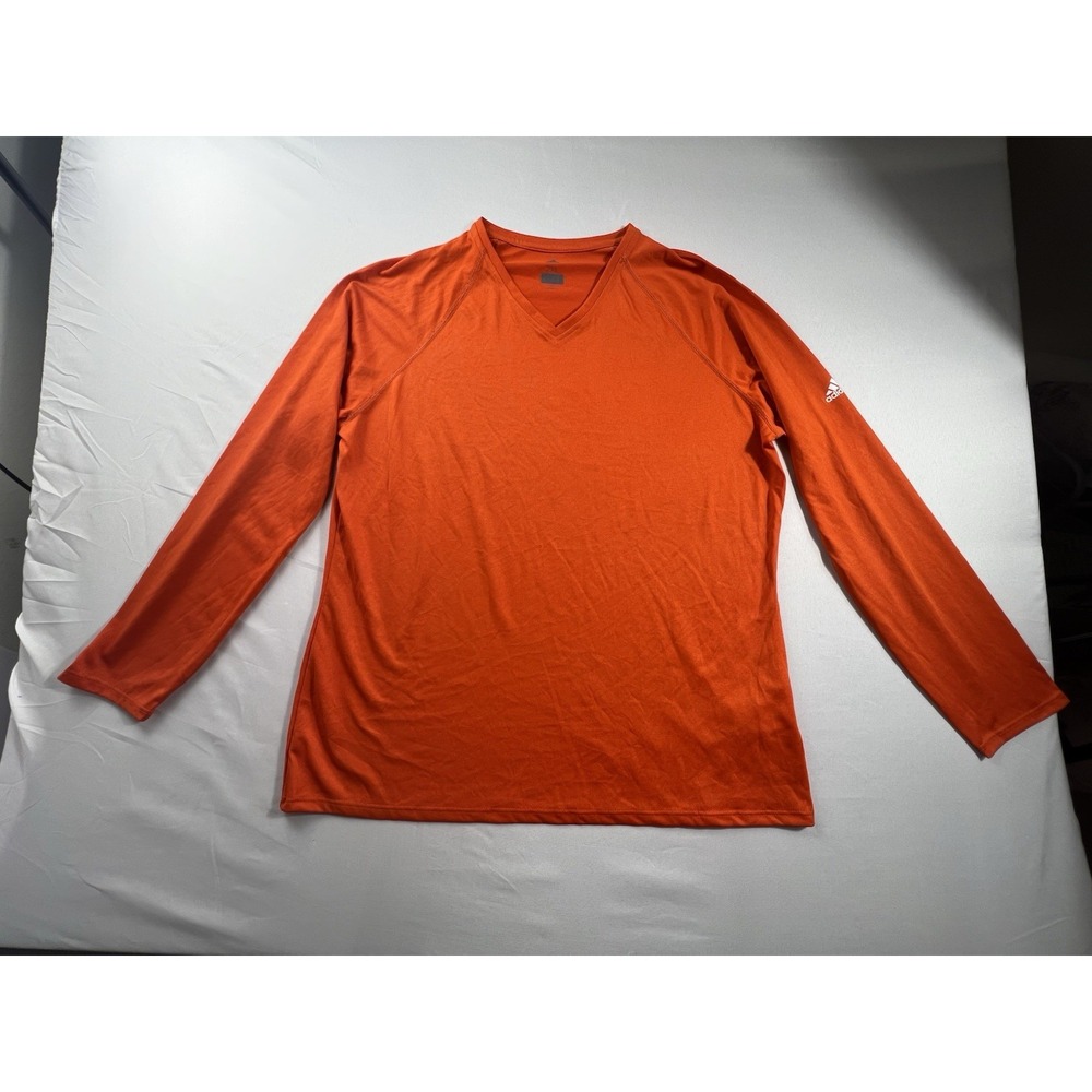 Adidas Climalite Orange Top Shirt long sleeve Women's Sz 2XL